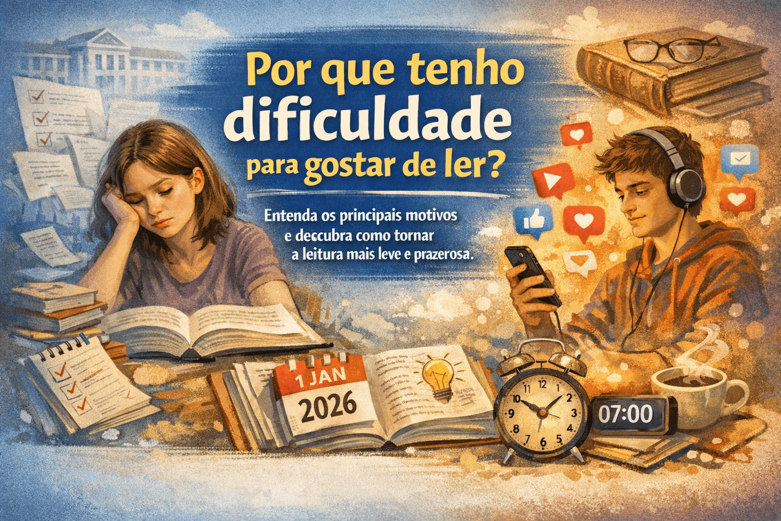 Por que tenho dificuldade para gostar de ler?