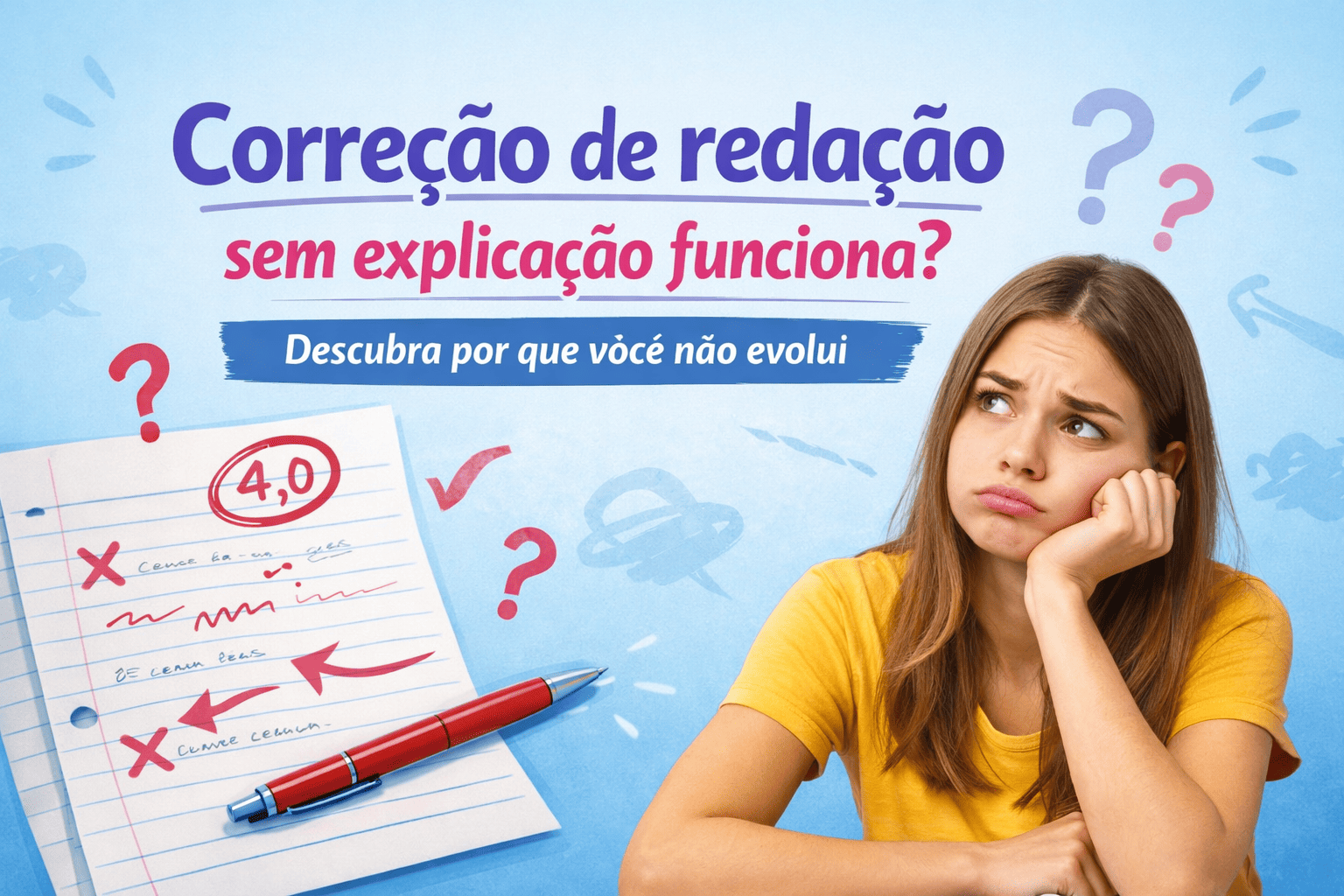 Correção de redação sem explicação funciona? Entenda por que você não evolui